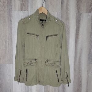 🛍Max Jeans Womens Tencel Jacket‎ XS Green Utilitarian Military Lightweight
